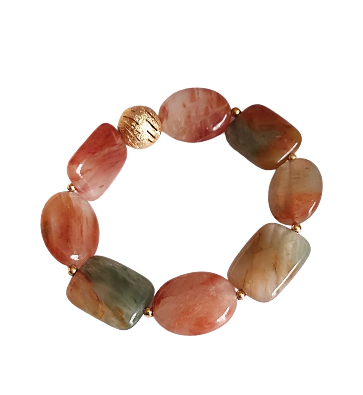 Pulsera básica  de Piedra natural de Ágatas Planas
