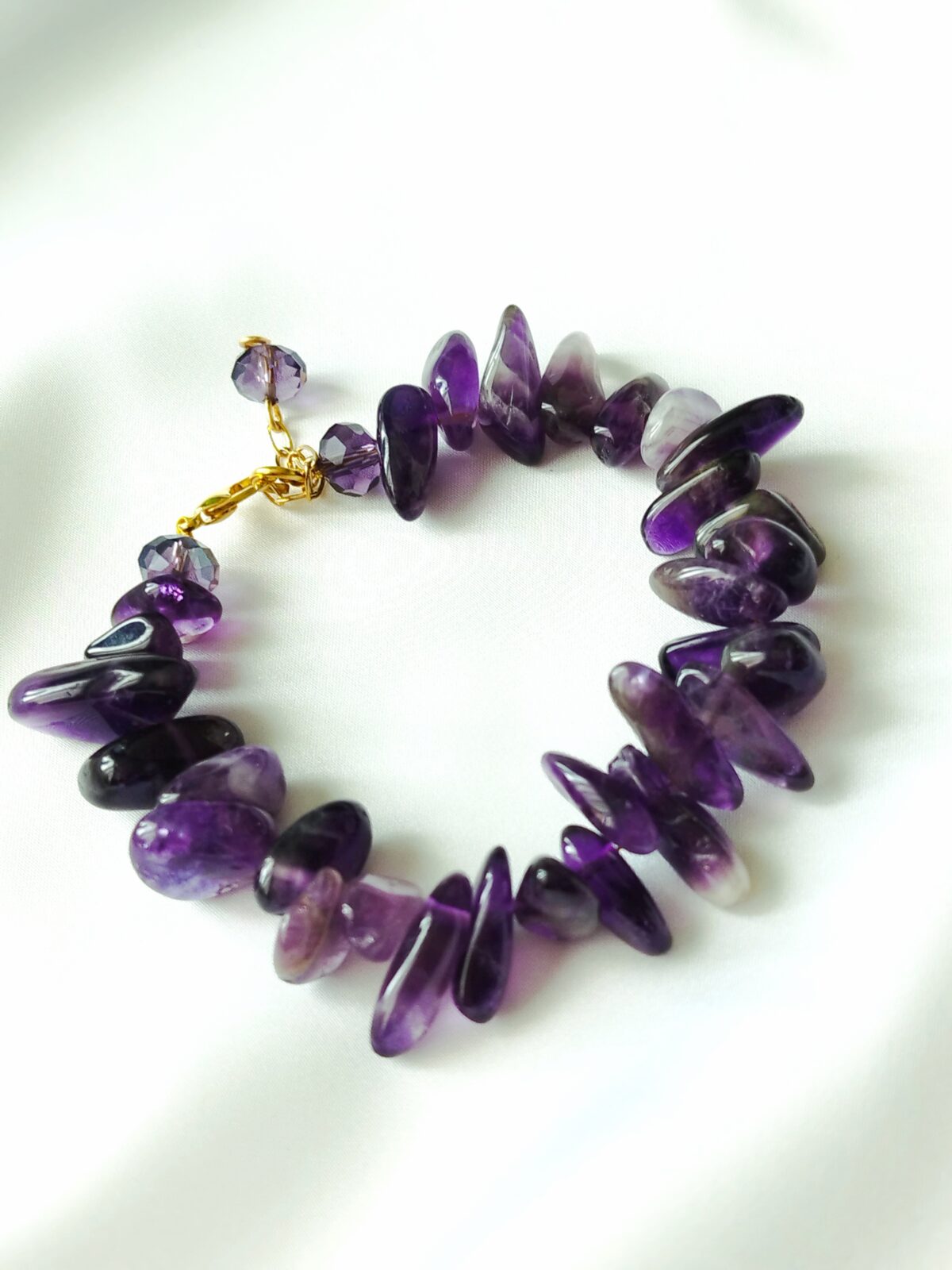 Pulsera Básica en Amatistas y Broche en Acero