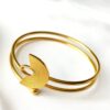 Pulsera Precolombina  de 3 aros Nariguera Filigrana Lisa Sinú. Pieza con baño de oro de 24K.