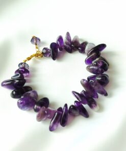 Pulsera Básica en Amatistas y Broche en Acero