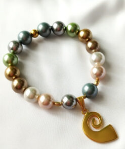 Pulsera en Perlas Shell – Dije Precolombino de Pectoral Tairona