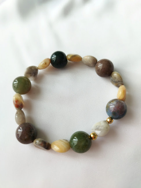 Pulsera básica en Piedras naturales de Ágatas Hindú