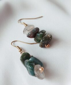 Aretes  de  Piedra Natural Picada  - Gancho en Acero