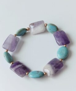 Pulsera en Piedras naturales de Amatista y Howlita