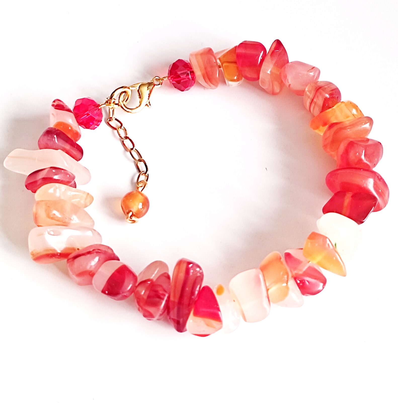 PULSERA EN PIEDRA NATURAL PICADA - BROCHE EN ACERO - Imagen 4