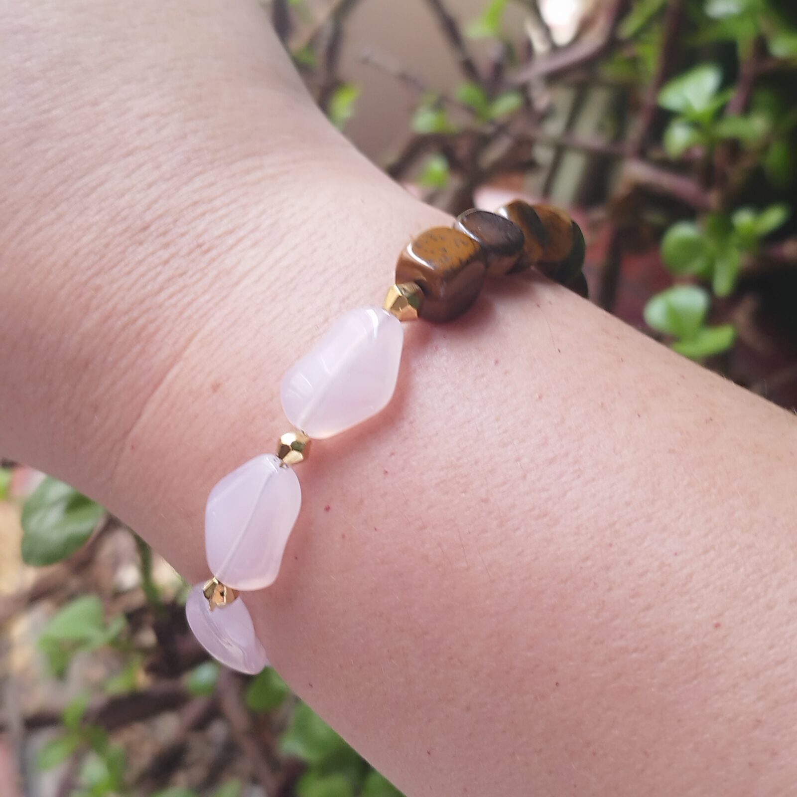 PULSERA EN PIEDRA NATURAL MIXTA- BROCHE EN ACERO - Imagen 4