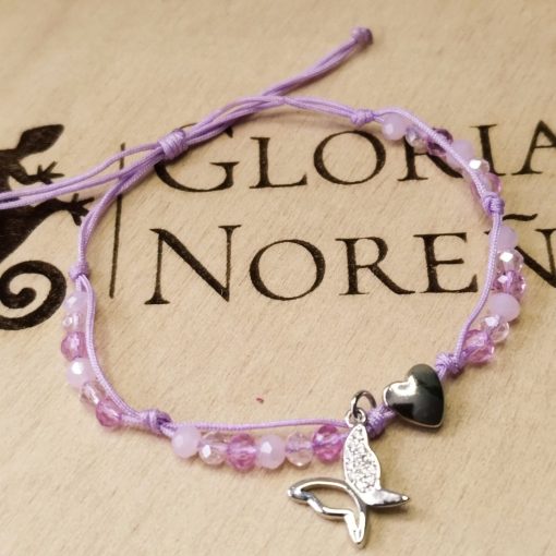 PULSERA DE HILO CON MURANOS DE CRISTAL  -DIJE O SEPARADOR DE ACERO - Imagen 6