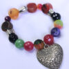 PULSERA AGATAS Y CORAZON - GLORIA NOREÑA